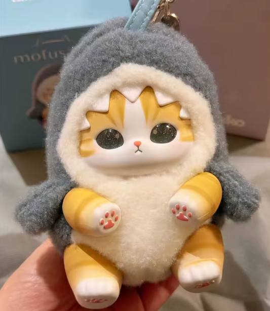 NUEVO Mofusand ORIGINAL Serie Tiburón Gato Naranja Tiburón Fluffy Kittens Plushie Pets